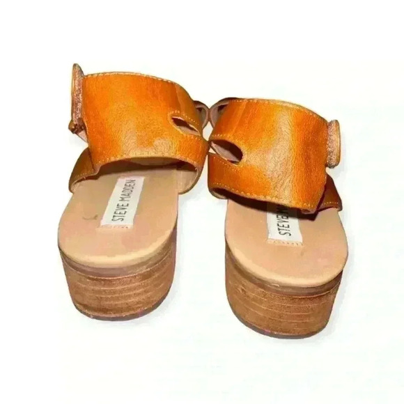 Steve Madden Women's Gaiya Cognac boho chic leather Platform Sandals size 8.5M - Picture 7 of 9